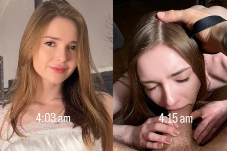 Милая украинская тяночка с членом во рту и пизде (ФОТО)